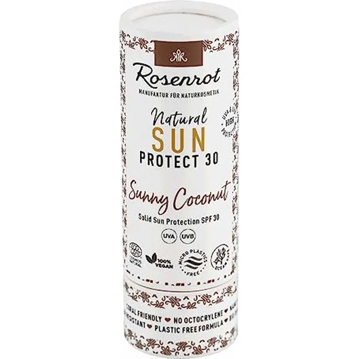 Rosenrot Sun Stick LSF 30, Sunny Coconut, 50g - Natürliche Sonnenpflege mit Kokosduft