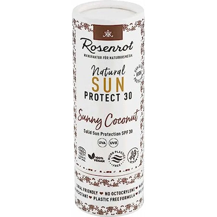 Rosenrot Sun Stick LSF 30, Sunny Coconut, 50g - Natürliche Sonnenpflege mit Kokosduft