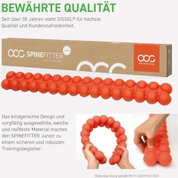 SISSEL® SPINEFITTER® Junior Lava, Rückendehner für Kinder & Jugendliche, Rückenretter für Haltung, Wirbelsäulenstrecker mit 16 Kugelpaaren, ideal für Therapie & Prävention – Bild 3
