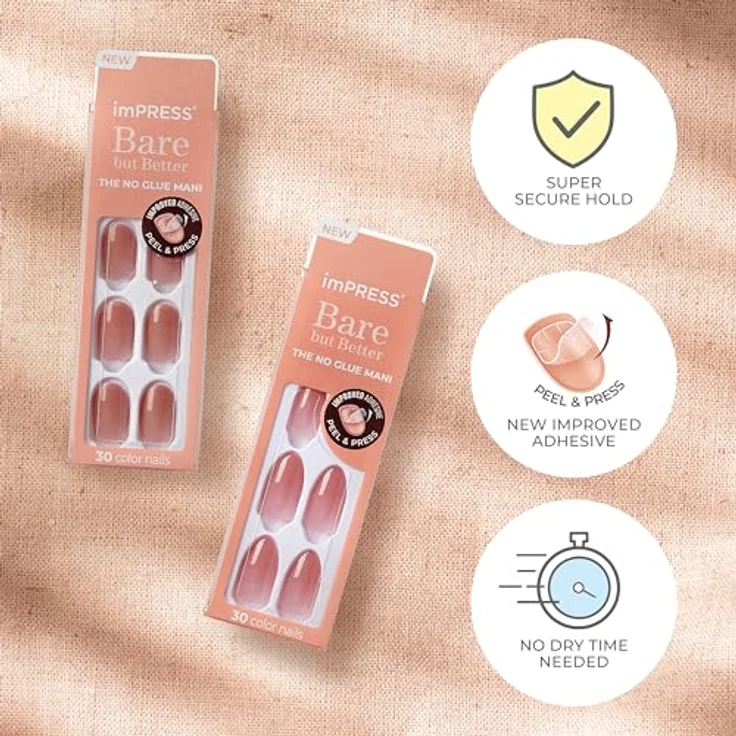 KISS imPRESS Bare but Better Serenity künstliche Fingernägel, 30 St. – Bild 4