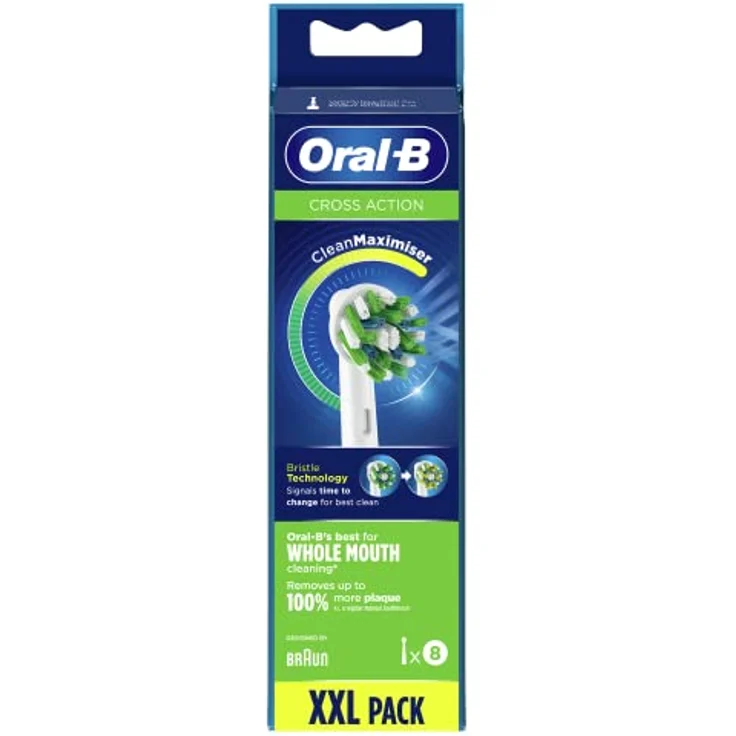 Oral-B CrossAction Bürstenkopf, 8 Stück, Elektro-Bürste, mit CleanMaximiser Technologie, Weiß – Bild 4