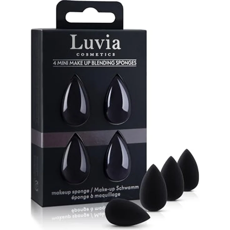 Luvia Cosmetics Classic 4 Mini Make-up Sponges - Präzisionsschwämmchen für Make up 4 St. - professionelles Auftragen, natürlicher Look – Bild 1