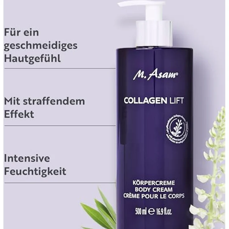 M. Asam Collagen Lift Körpercreme XXL (500ml) - Intensiv pflegende Körpercreme mit pflanzlichem Kollagen-Booster für verbesserte Spannkraft & Elastizität – Bild 2