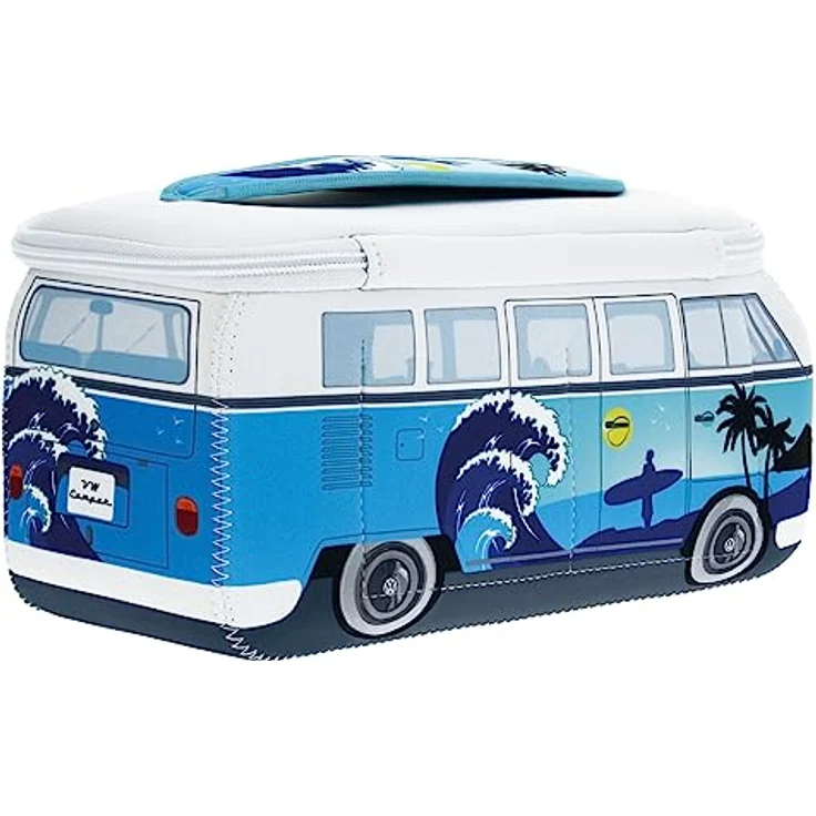BRISA VW Collection - Volkswagen T1 Bulli Bus Kulturtasche, Blau, Neopren, 23 x 11 x 8 cm, mit praktischen Fächern und Aufhängemöglichkeit – Bild 4