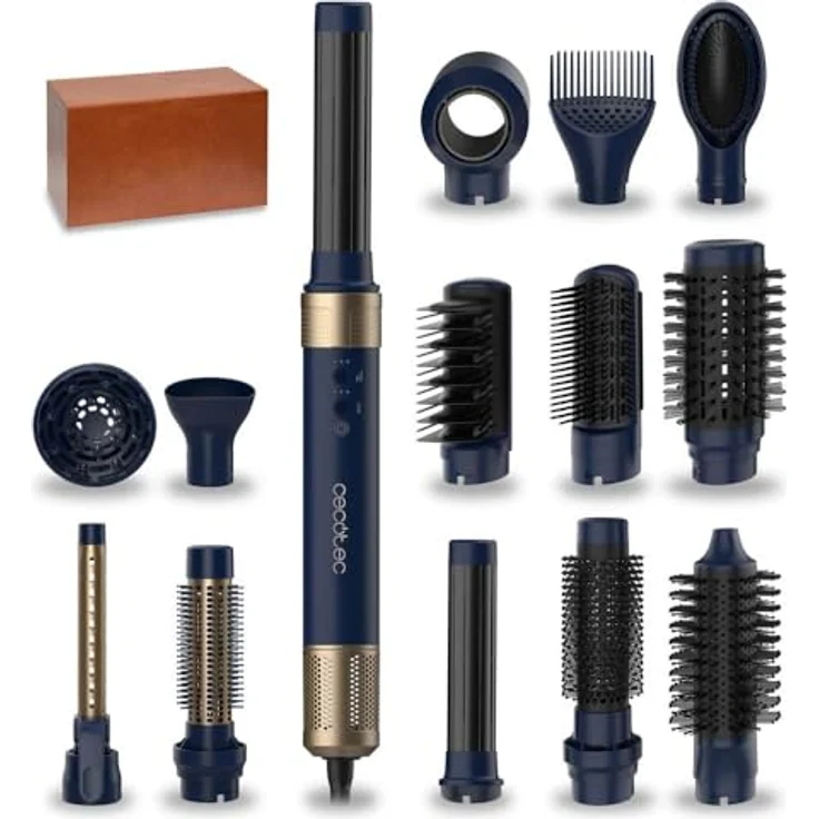 Cecotec Bamba CeramicCare 14in1 AirGlam, Warmluftbürste mit 1400 Watt, Keramikbeschichtung, Ionen-Technologie und 3 austauschbaren Bürstenköpfen – Bild 1