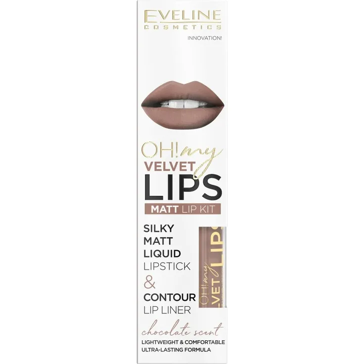 Eveline OH! My Velvet Lips Matt Lip Kit 11 Cookie Milkshake Lippenset für einen matten Effekt 4,5 ml