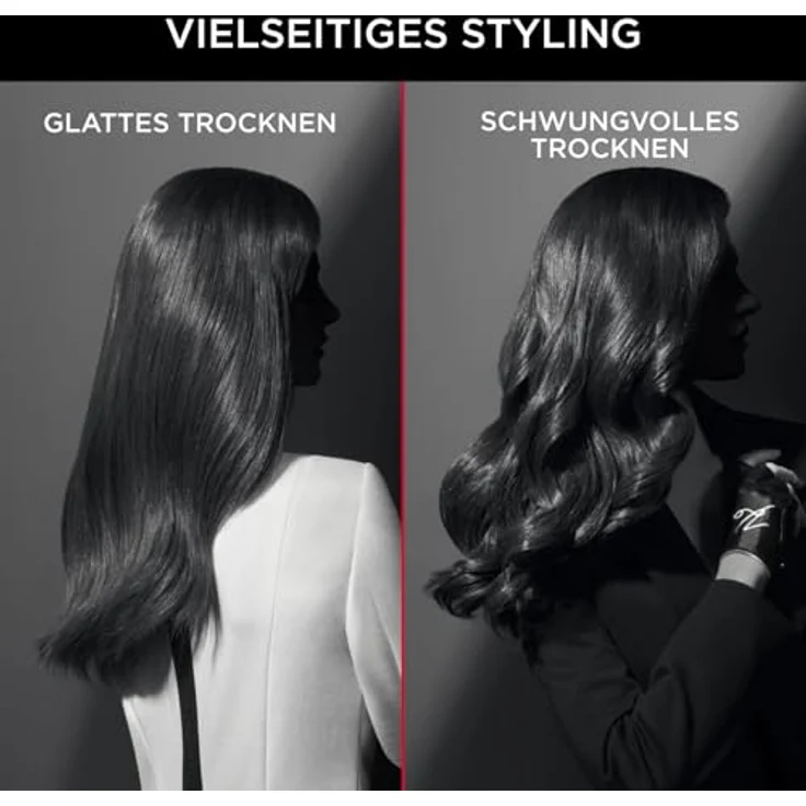 Rowenta Karl Lagerfeld Pro Stylist CV888LF0 Haartrockner, 2200 Watt, Kaltstufe, inkl. Volumendiffusor, 2 Stylingdüsen (6 mm, 9 mm), schwarz, rot – Bild 6