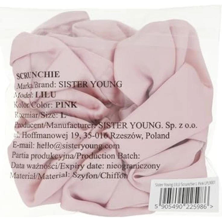 Sister Young LILU PINK Scrunchie Haargummi, Chiffon-Eleganz für mädchenhafte Frisuren, universelle Größe – Bild 6