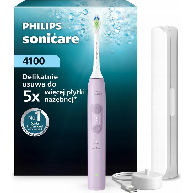 Philips 4100 Series HX4043/49 Schallzahnbürste für Erwachsene, 31.000 Bewegungen/Minute, Zahnfleischpflege, lila