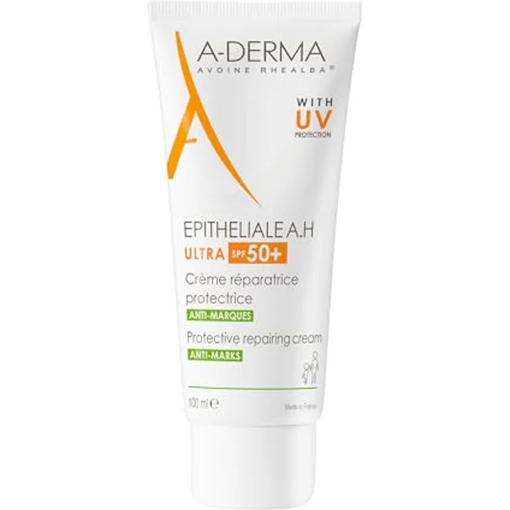 A-Derma Epithelialea.H Ultra Soothing Repairing Cream SPF50, 100 ml, schützend gegen UV-Strahlung, dermatologisch getestet, nicht parfümiert