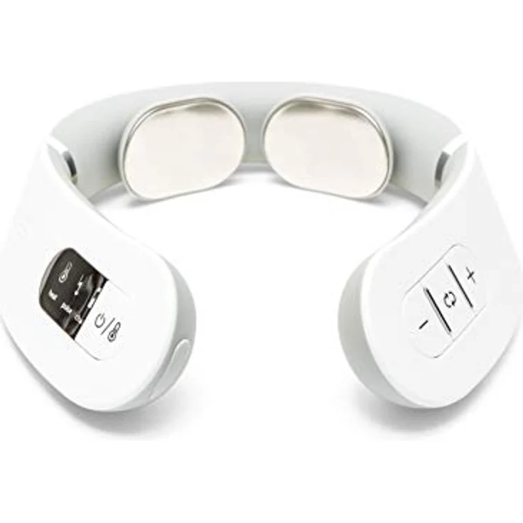 Bodi-Tek EMS Nacken- und Schultermassagegerät mit Wärme, 6 Programmen und 16 Intensitätsstufen, freihändiges Design, LCD-Display, wiederaufladbar – Bild 1