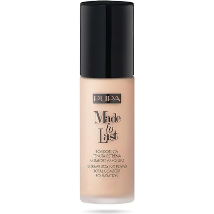 PUPA Milano Made to Last, Langlebiges Flüssig Make-up, Farbton 020 Light Beige, 30 ml, Hohe Deckkraft, Sonnenschutz, Für einen makellosen Teint – Bild 1