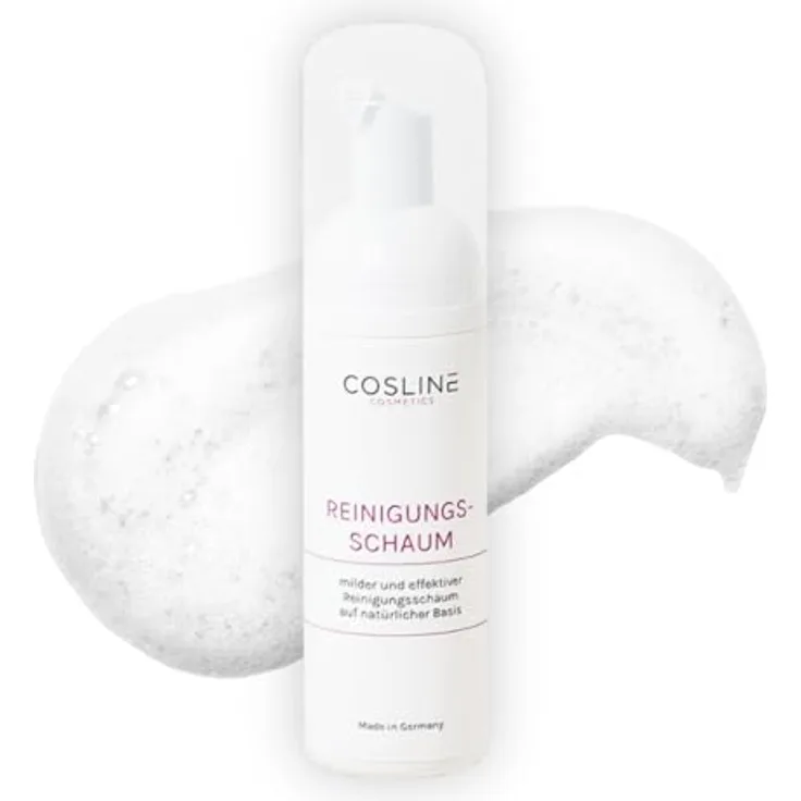 COSLINE Reinigungsschaum, Vegan, Für jeden Hauttyp, Ohne chemische Konservierung, 50 ml, Augen-MakeUp-Entferner geeignet