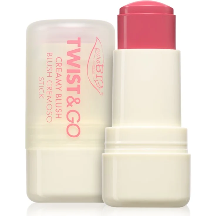 puroBIO Cosmetics Twist&Go Creme-Rouge, Rouge Stift in Farbton 04 Strawberry, 5 g, vegan und leicht anzuwenden – Bild 1