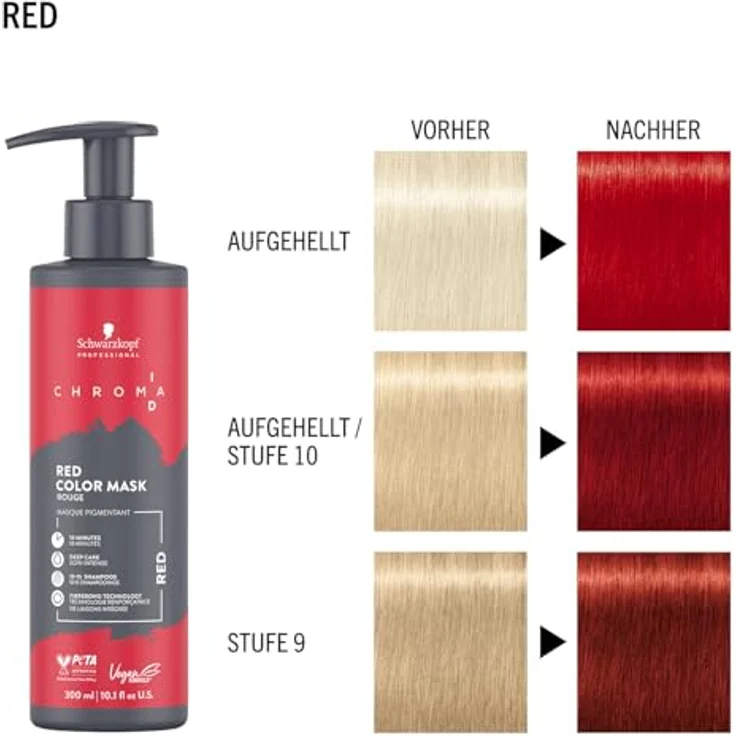 Schwarzkopf Professional CHROMA ID Bonding Color Mask Red 250 ml, vegane Haarmaske mit intensiver Pflege und lebendigen Farbergebnissen – Bild 5