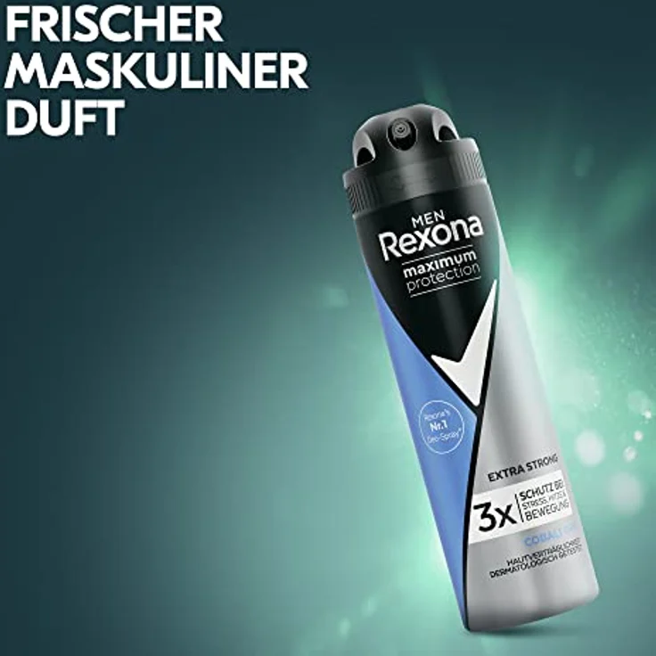 Rexona Men Maximum Protection Deo Spray Cobalt Dry Anti-Transpirant mit 48 Stunden Schutz gegen Körpergeruch und Achselnässe 150 ml 6 Stück – Bild 5