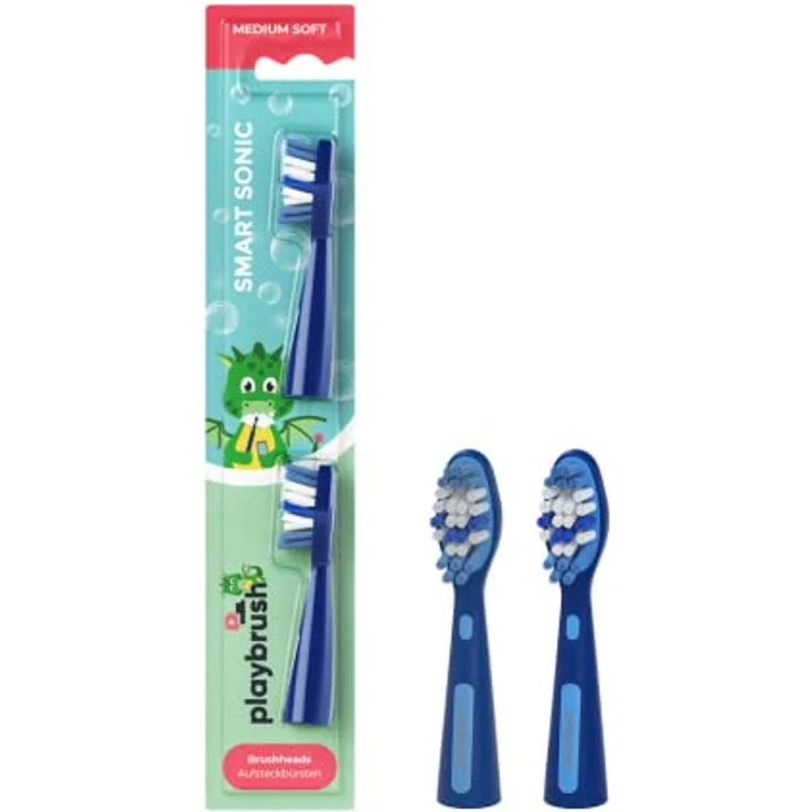 Playbrush 2er-Pack blau speziell für Kinderzähne mit extra weichen Borsten – Bild 2