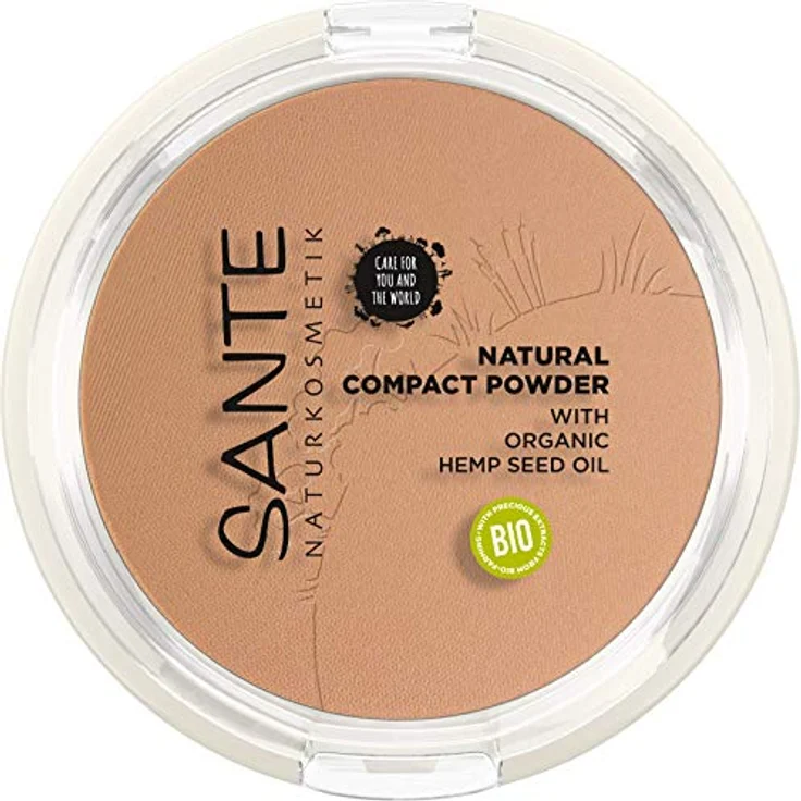 Sante Naturkosmetik Naturkosmetik Natural Compact Powder 03 Warm Honey, ideal für dunklere Hauttöne, mattiert und fixiert langanhaltend, für einen natürlichen Glow, mit Bio-Hanfsamenöl, Vegan, 9g – Bild 1