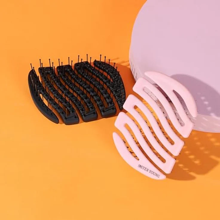 Sister Young MILA PINK BV - Mini-Bürste mit natürlichen Wildschweinborsten und Nylonstiften, No Tangle für gesundes Haarpflege – Bild 8