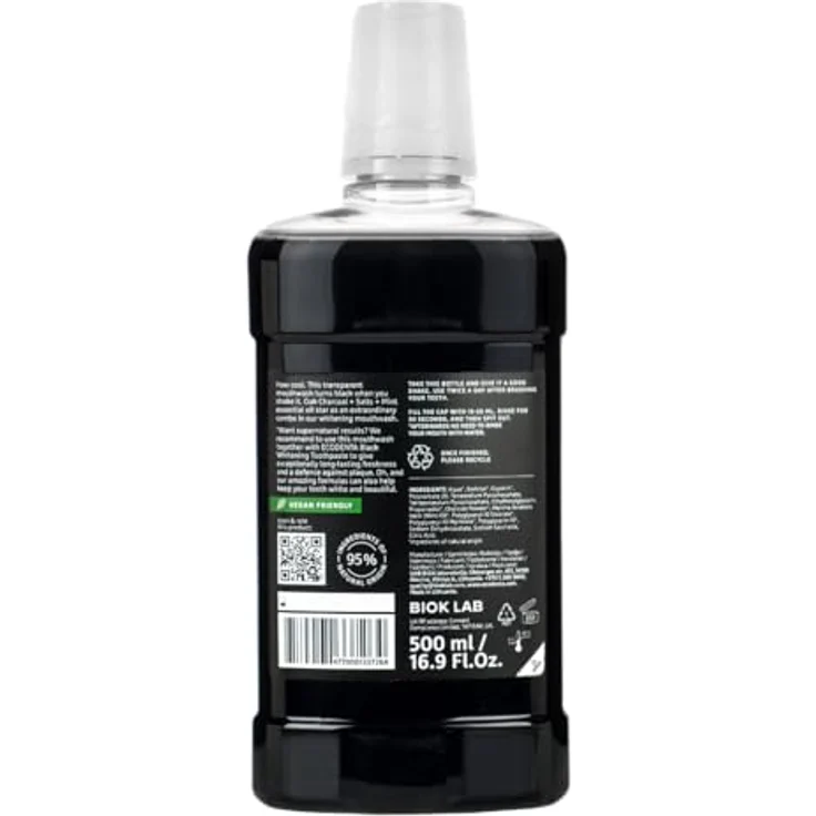 Ecodenta Mouthwash Extra Whitening Mundwasser mit Aktivkohle 500 ml – Bild 4