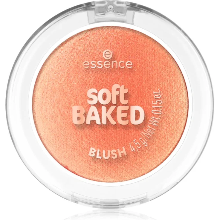 essence Soft Baked Puder-Rouge Farbton Peach Please, 4.5 g, alkoholfrei und vegan für einen natürlichen Wangenlook