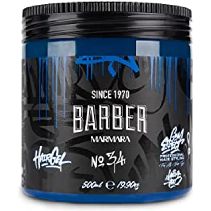 BARBER MARMARA No.33 Hair Styling Gel 500ml - Haargel Herren - Starker Halt - Kein Verkleben und ohne Rückstände - Alkohol Frei - Frischer Duft - Hair Gel - wet hair look - gummy Effect – Bild 4