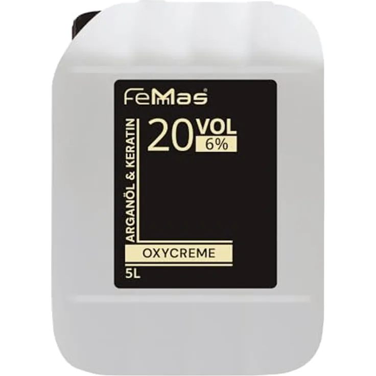 FemMas Oxycreme 6% 5000 ml, Oxidationsmittel für Haare färben & tönen, pflegendes Arganöl, gleichmäßige Salon-Qualität, Hair Color Developer