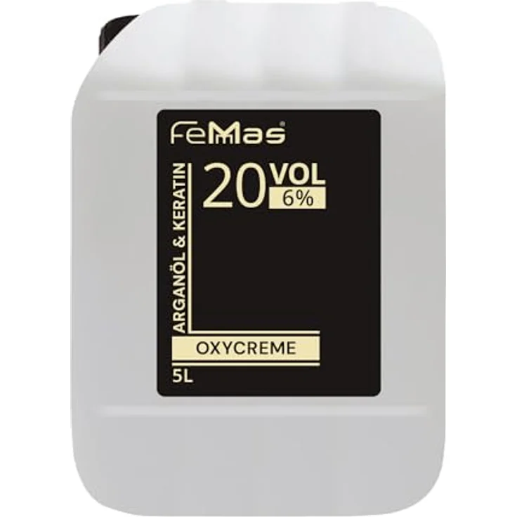FemMas Oxycreme 6% 5000 ml, Oxidationsmittel für Haare färben & tönen, pflegendes Arganöl, gleichmäßige Salon-Qualität, Hair Color Developer – Bild 1