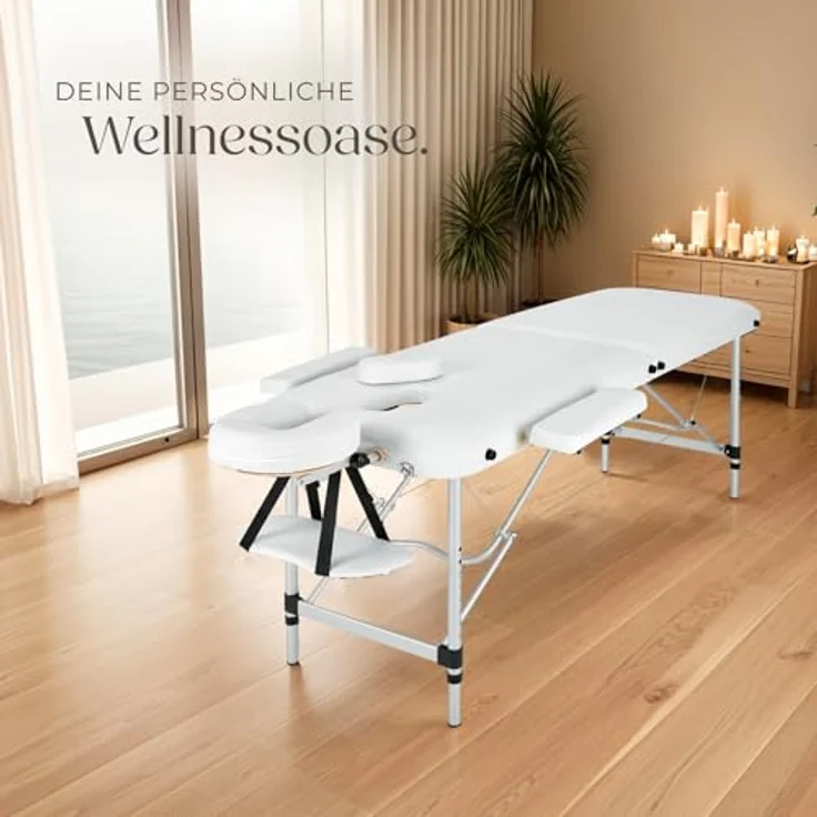 Tectake 2 Zonen Massageliege mit 4 cm Polsterung und Aluminumgestell – Bild 9