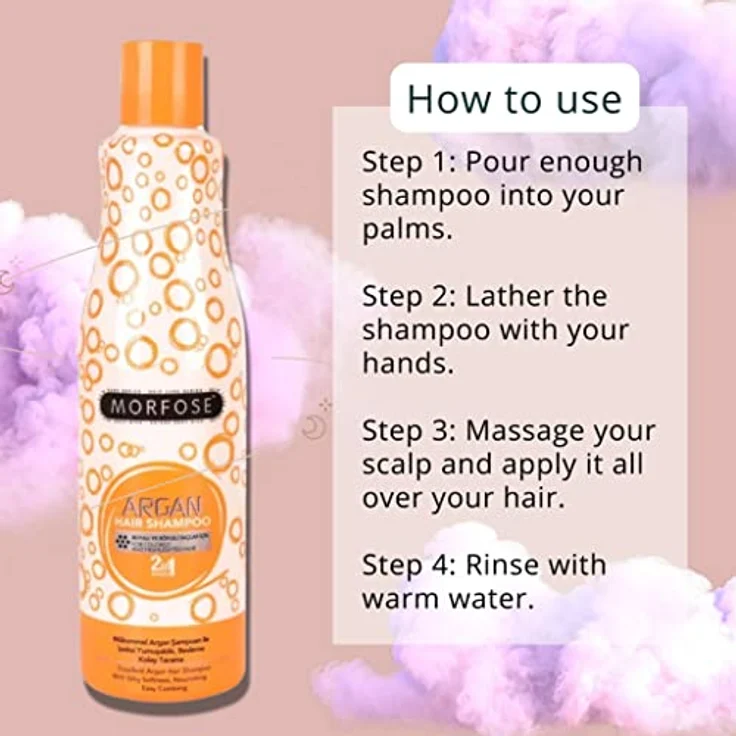 MORFOSE 2in1 Argan Hair Shampoo 500ml - Haarshampoo für gefärbtes und gesträhntes Haar - Seidig weich, pflegend, leicht kämmbar – Bild 5