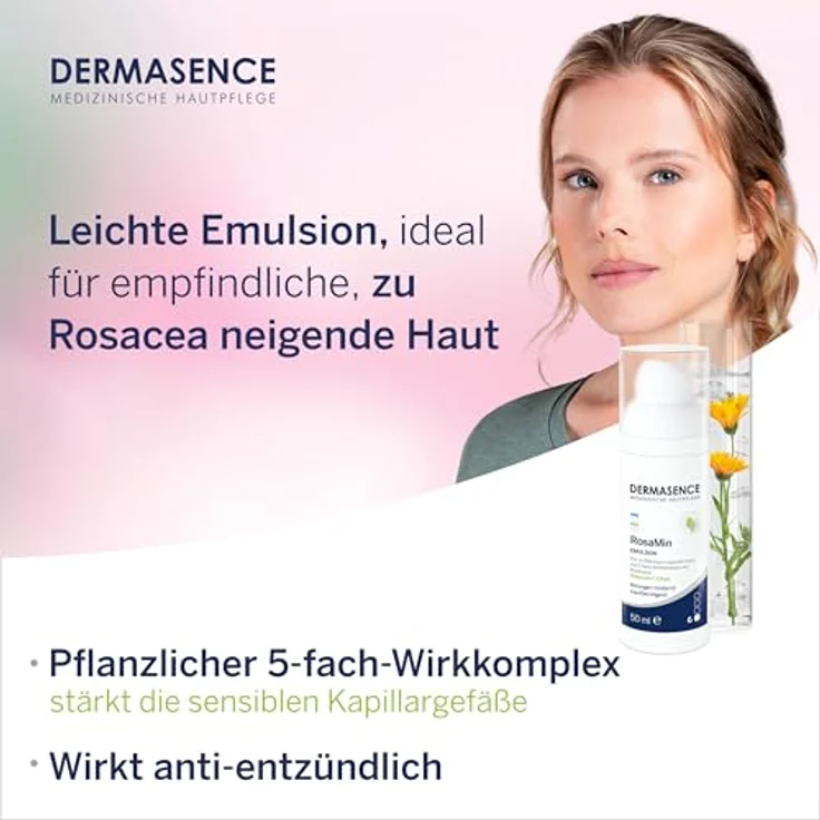 DERMASENCE RosaMin Emulsion, 50 ml – Beruhigende Gesichtscreme für empfindliche Haut & Rosacea, parfümfrei, vegan, feuchtigkeitsspendend – Bild 4