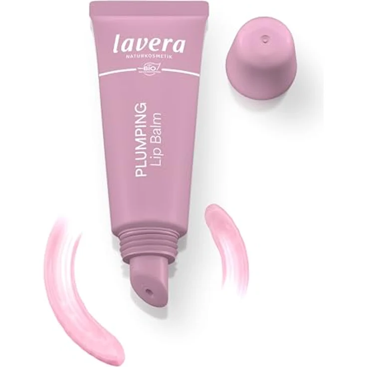 lavera Plumping Lippenbalsam, pflegt geschmeidig weich, rosa Finish, spendet Feuchtigkeit, glättet die Lippen, Naturkosmetik, 1 Stück – Bild 2