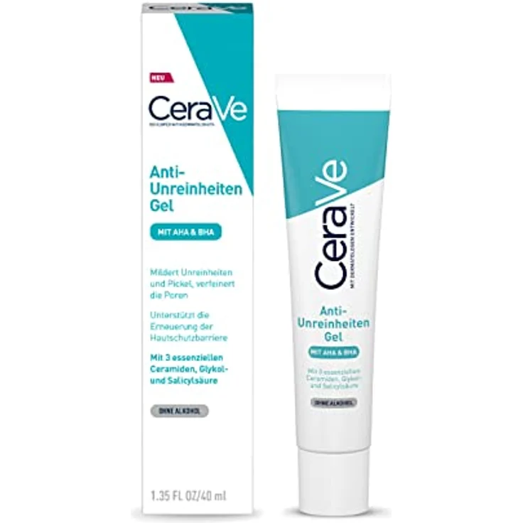 CeraVe Anti-Unreinheiten Gel für das Gesicht, Gesichtspflege gegen Unreinheiten und Pickel, Für fettige und zu Akne neigender Haut, Mit klärender Salizylsäure, 1 x 40 ml – Bild 1