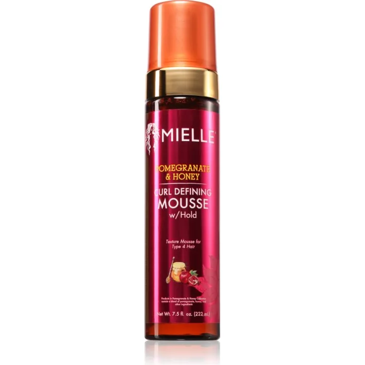Mielle Pomegranate & Honey Haarschaum für definierte Lockenpflege, 222 ml, voluminöse Frisuren, schwereloser Halt, feuchtigkeitsspendend