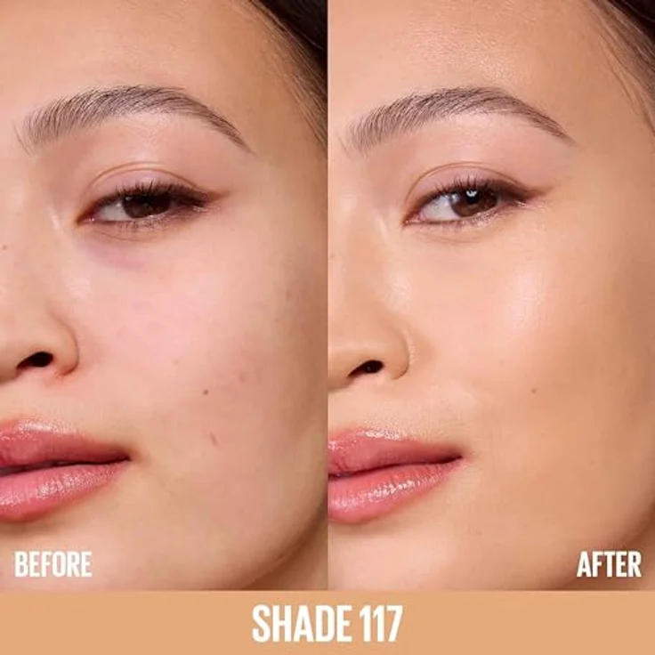 MAYBELLINE NEW YORK Lifter Plump & Glow, aufhellendes Make-up für einen natürlichen Look, Farbton 117, 30 ml, mit Hyaluronsäure und Niacinamid – Bild 3