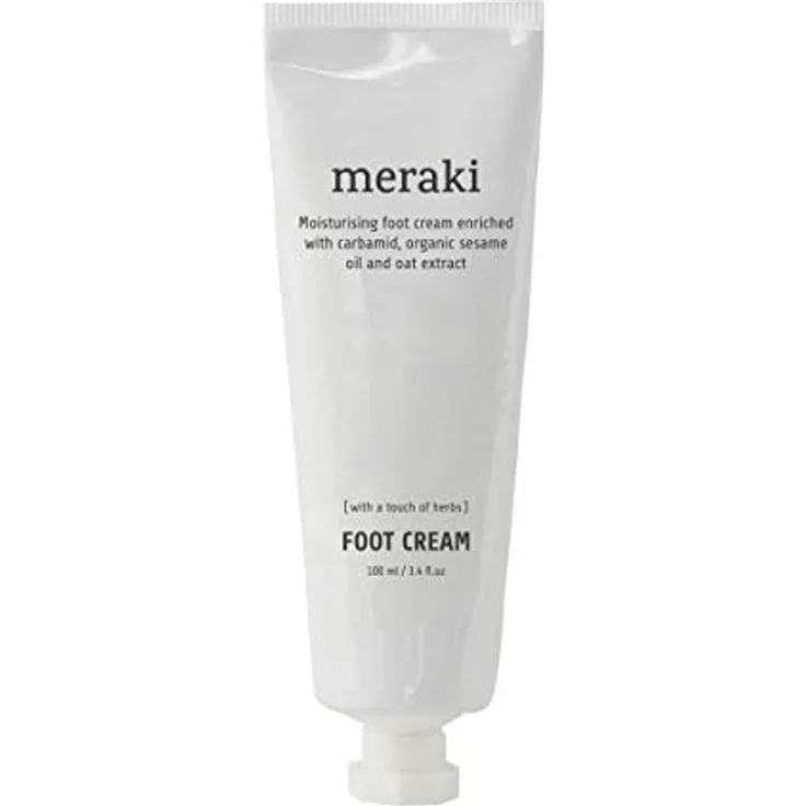 Meraki Fußcreme mit Carbamid, Bio-Sesamöl & Bio-Haferextrakt | Feuchtigkeitsspendend, Beruhigend & Pflegend | Hochwertige Hautpflege in skandinavischem Design | 100 ml