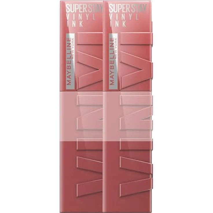 Maybelline New York Super Stay Vinyl Ink, flüssiger Lippenstift mit 16 Stunden Halt und glänzendem Finish, Nr. 35 Cheeky, 2 x 4,2 ml – Bild 1