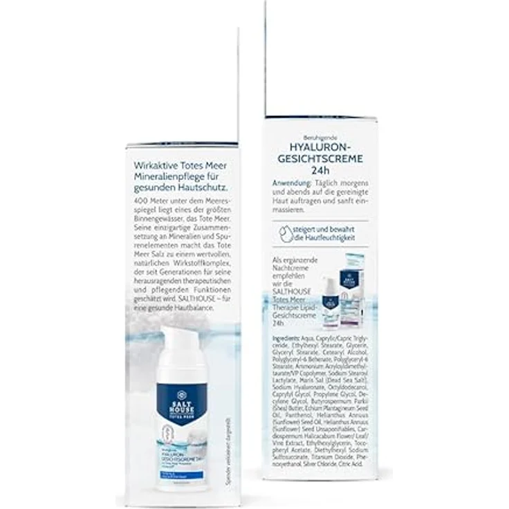 Salthouse Totes Meer Therapie Hyaluron-Gesichtscreme 24h mit Defensil® für trockene & empfindliche Haut, 50ml - Feuchtigkeitsspendend und beruhigend – Bild 3