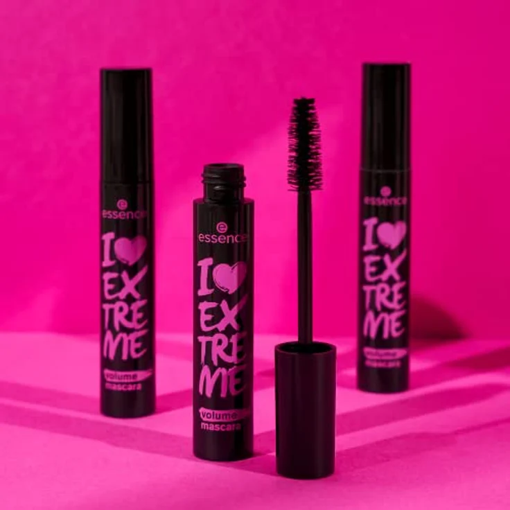 essence I LOVE EXTREME volume mascara, Nr. 01, Schwarz, volumengebend, schwunggebend, verlängernd, vegan, ohne Mikroplastikpartikel, Nanopartikel frei, ohne Parfüm, 3er Pack (3x12ml) – Bild 5