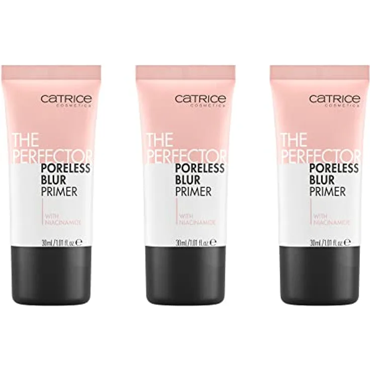 Catrice The Perfector Poreless Blur Primer, Nude, langanhaltend, glättend, natürlich, für unreine Haut, vegan, ölfrei, ohne Parfüm, ohne Alkohol, 3er Pack (3x30ml)