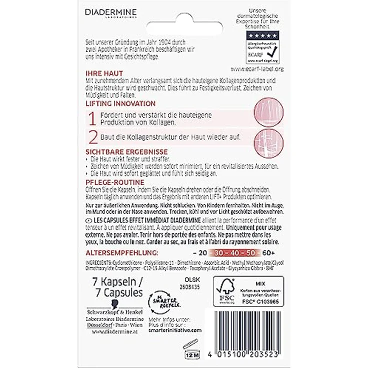 DIADERMINE Lift LIFT Kapseln Sofort-Effekt Gesichtspflege 4 ml mit pflegender Wirkung – Bild 2