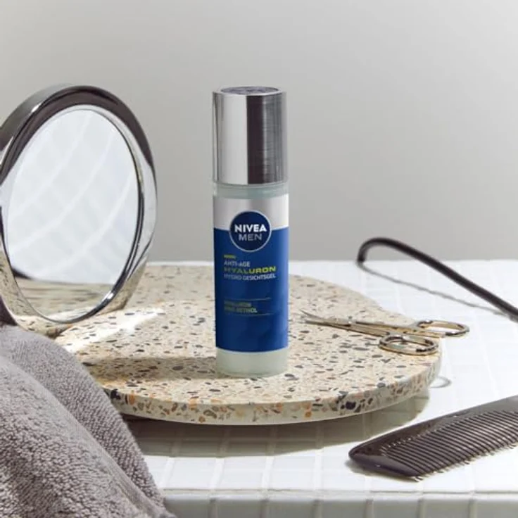 Nivea Men Anti-Age Hyaluron Hydro Gesichtsgel, Gesichtspflege mit Hyaluron und Pro-Retinol, schnell einziehend, 24h Feuchtigkeit, Faltenmilderung - 50 ml – Bild 5