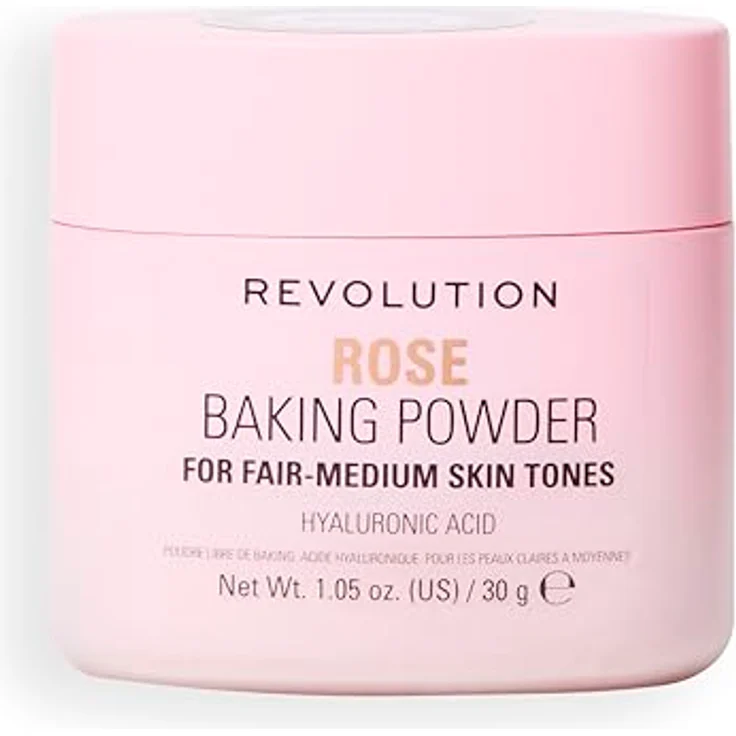 Revolution Loose Baking Powder Puder 30 g in ROSE, talkfreie Formel mit Vitamin E und Hyaluronsäure für ein mattiertes Finish – Bild 1
