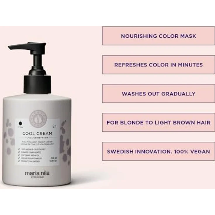Maria Nila Colour Refresh 300 ml Farbmaske Cool Cream 8.1 – Bild 2