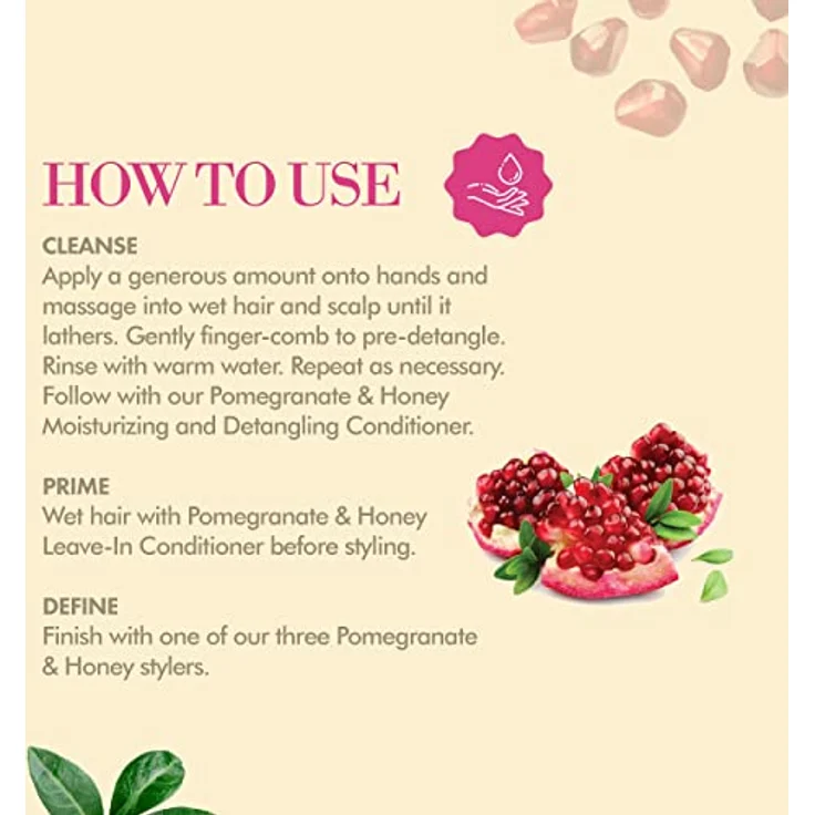 Mielle Le Pomegranate & Honey Moisturizing and Detangling Shampoo, 355 ml, für glänzendes und geschmeidiges Haar, ohne schädliche Chemikalien – Bild 5