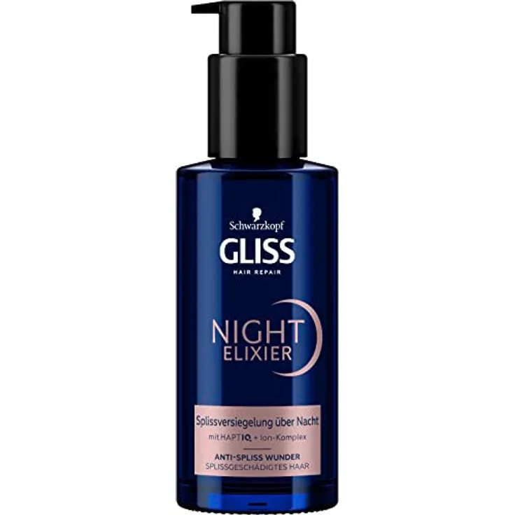 Gliss Night Elixier Anti-Spliss Wunder (100 ml), Haarserum versiegelt Spliss im Schlaf, Haarpflege repariert das Haar langanhaltend