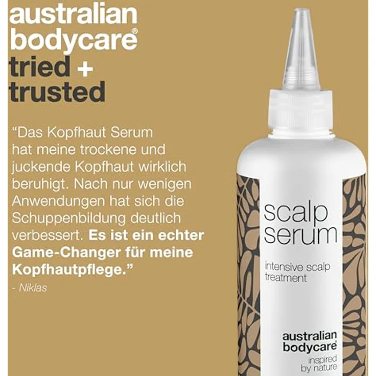 Kopfhautpflege Serum mit Teebaumöl 250 ml | Leave In Kopfhaut pflege bei Trockener, Juckender Kopfhaut & Anti Schuppen | Auch zur Kopfhautpflege bei Schuppenflechte, Ekzemen, Neurodermitis & Psoriasis – Bild 5