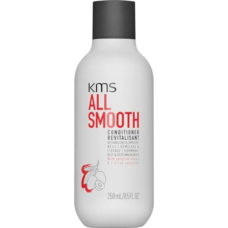 KMS ALLSMOOTH Conditioner für kräftiges Haar, Anti-Frizz, vegan, 250ml, upgecycelte Olive, ohne Silikone – Bild 1