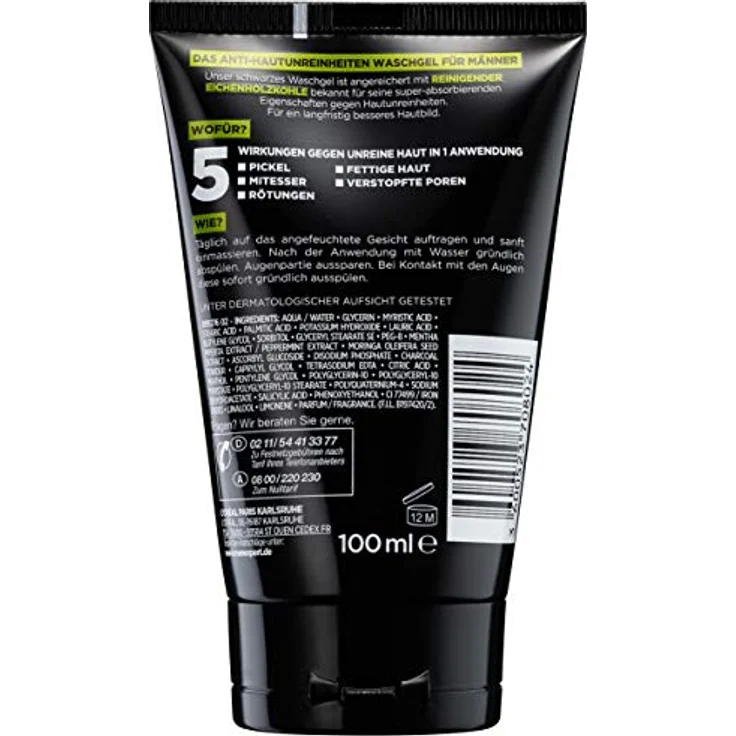 L'Oréal Men Expert Pure Charcoal Waschgel Anti-Hautunreinheiten Reinigungsgel 100 ml – Bild 2