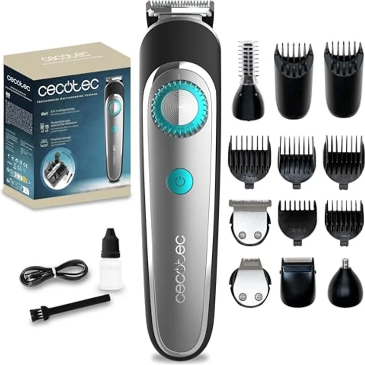 Cecotec Barbero Precisioncare, Multigrooming Trimmer mit 5 Längenschritten, kabellos, nass- und trockenanwendbar, Schwarz – Bild 1